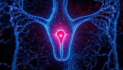 Explore the intricate network of life with this vibrant anatomical rendering, perfect for medical research, science education, and cutting-edge presentations.