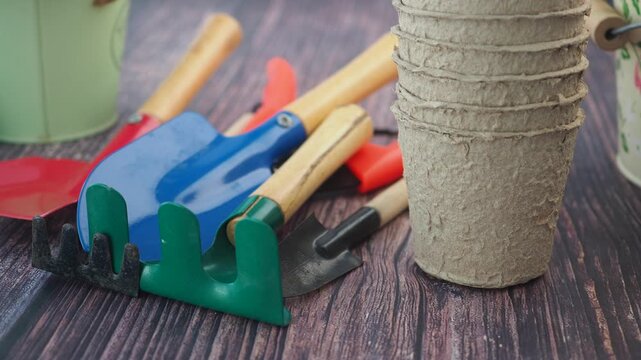 Gardening tools and supplies for planting seeds