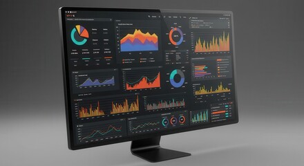 Modern computer display showcases comprehensive digital data visualization and analysis interface