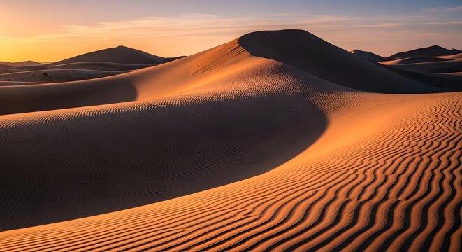Sand Dunes Desert Landscape Nature Dry Arid Hot Pattern Travel Golden Sunset