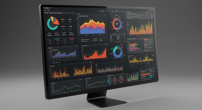 Modern computer display showcases comprehensive digital data visualization and analysis interface