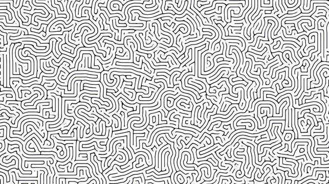 Intricate Abstract Line Pattern in Monochrome for Creative Projects and Backgrounds