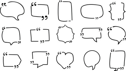 Obraz premium **Adobe Stock Title:** Hand-Drawn Quote Doodle Messages in Pink and Green Speech Bubbles 