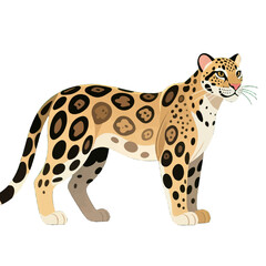 Jaguar with Spots in Profile View