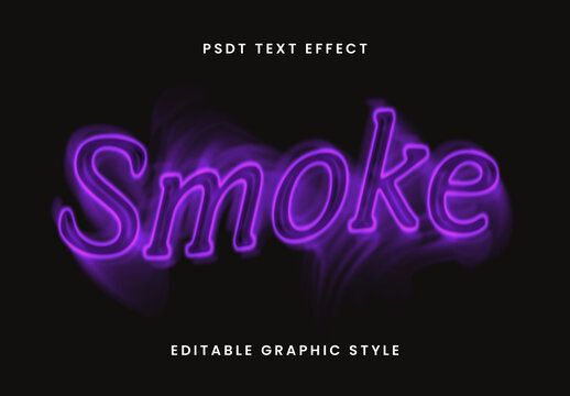 Purple Neon Smoke Text Effect Glow Vapor Font