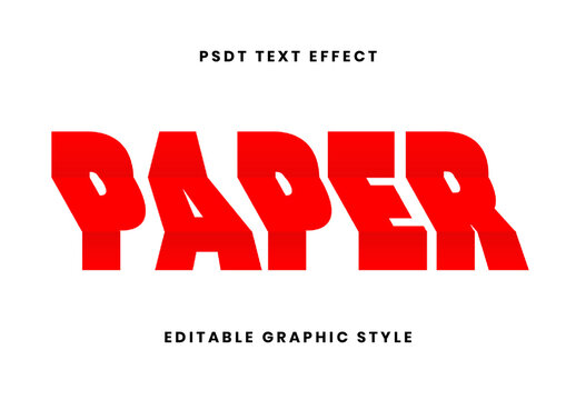 Red Foldable Shadow Text Effect Paper Origami Font