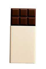 Dark chocolate bar isolated , a delicious brown cocoa sweet dessert snack