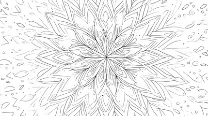 Intricate Black and White Mandala Pattern with Floral Elements and Abstract Design for Artistic Projects