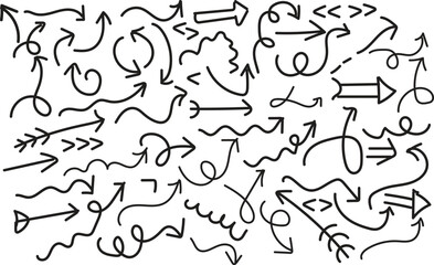 Fototapeta premium Hand Drawn Arrow Doodle Collection in Black