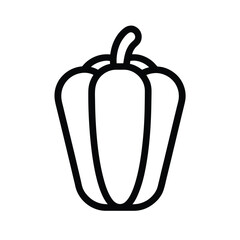 Bell Pepper Outline Vector Illustration