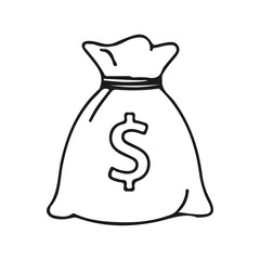 Handdrawn Moneybag Business icon pack symbols Money Logo