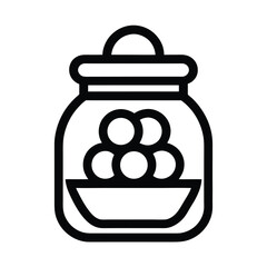 Candy Jar Outlined Icon Vector Illustration