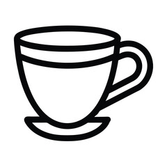 Cappuccino Cup Outline Vector Illustration