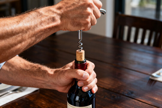opening a bottle of wine