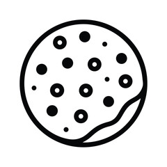 Chocolate Chip Outline Vector Illustration