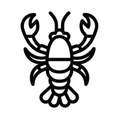 Obraz premium Lobster Outlined In Bold Vector Illustration