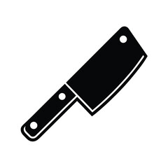 Meat Cleaver Outline Vector Illustration