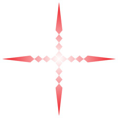 red geometric star pattern with transparent background for clip art or design elements