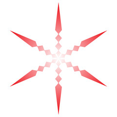 red geometric star pattern with transparent background for clip art or design elements