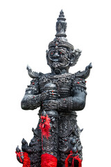 Thao Wessuwan is demon guardian, Thai Giant statue, Vessavana isolated on transparent background
