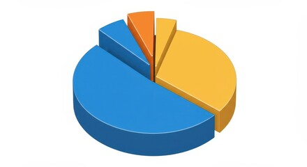 Obraz premium Three dimensional segmented circle graph illustrates business distribution across different categories