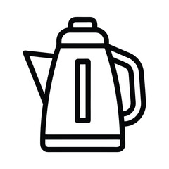 Electric Kettle Outline Vector Illustration
