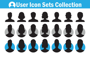 User Icon Silhouette Collection, Profile Avatar Set