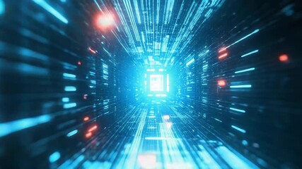 Digital network connecting abstract data tunnel technology background - Powered by Adobe