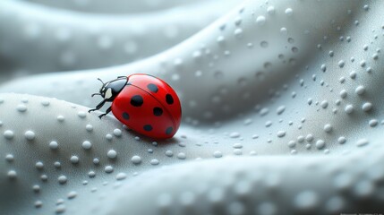 Obraz premium Ladybug on textured fabric