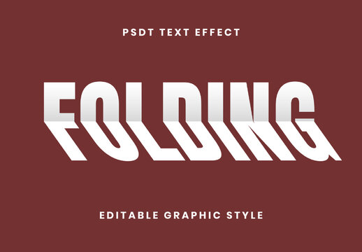 White Foldable Shadow Text Effect Paper Folding Font