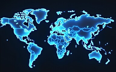 Global Healthcare Network: A Futuristic Blue-toned Map. High quality