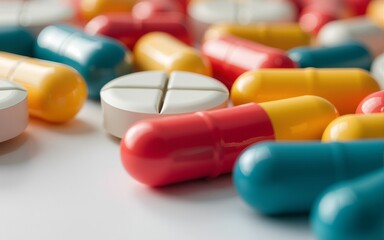 Colorful Capsules A Close-Up View of Pharmaceutical Medicine. High quality