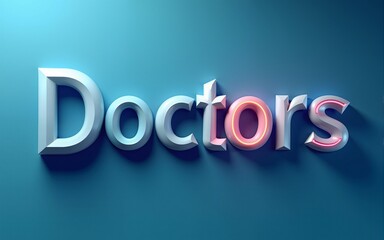 3D Doctors Text Design, Modern Healthcare Branding Concept. High quality