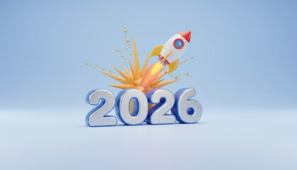 Rocket launch success growth future new year 2026 startup goal progress