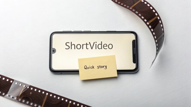 Smartphone Screen Displaying ShortVideo with a Quick Story Note