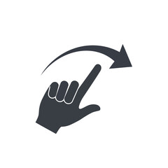 Obraz premium Icon depicting a hand with index finger extended, performing a swipe gesture with an arrow