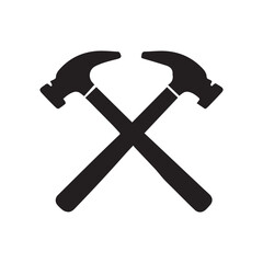 Classic Retro Hammer Badge Design Representing Strength and Authentic Craftsmanship