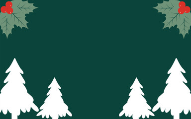 Winter Christmas Background with Pine Trees