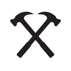 Shield Form Crossed Hammer Logo Representing Power Protection and Reliability