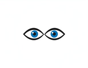 Simple vector illustration of two symmetrical, stylized human eyes