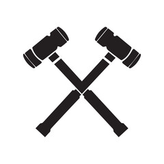 Rising Sun Crossed Hammer Logo Representing Hope Labor and Achievement