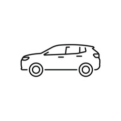 Crossover vehicle line icon, simple vector illustration in minimalistic style. Editable stroke.