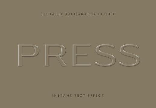 Bronze And Beige Embossing Text Effect Beveled Bold Font