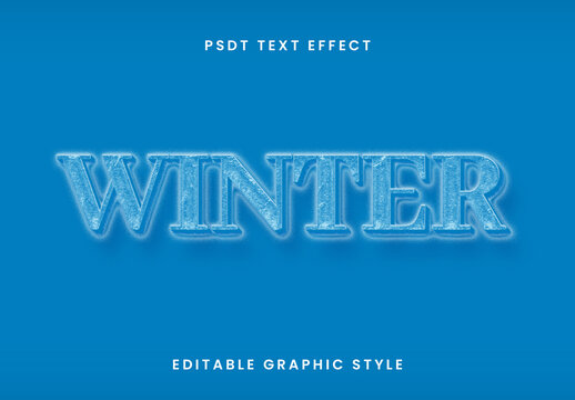 Blue Winter Text Effect Frozen Classic Font