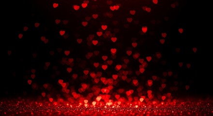 Romantic Red Heart Bokeh Background for Valentines Day Celebrations and Love Themes