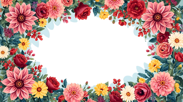 frame of flowers