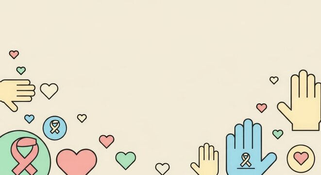 Digital illustration promoting awareness and support for health causes