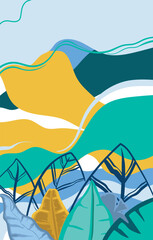 Fototapeta premium plants and leaves Vector illustration in simple flat style