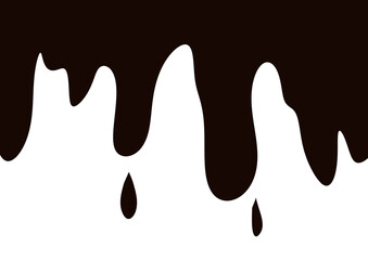 melted chocolate dripping on white background element
