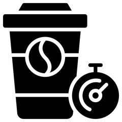 coffee icon isolated on white background. vector illustration icon for time work management